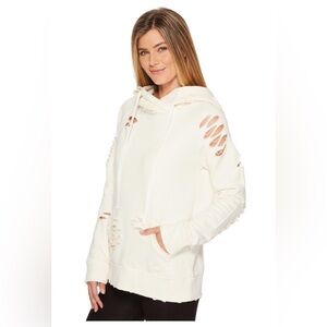 ALO Yoga Women's White Distressed Hoodie size Medium